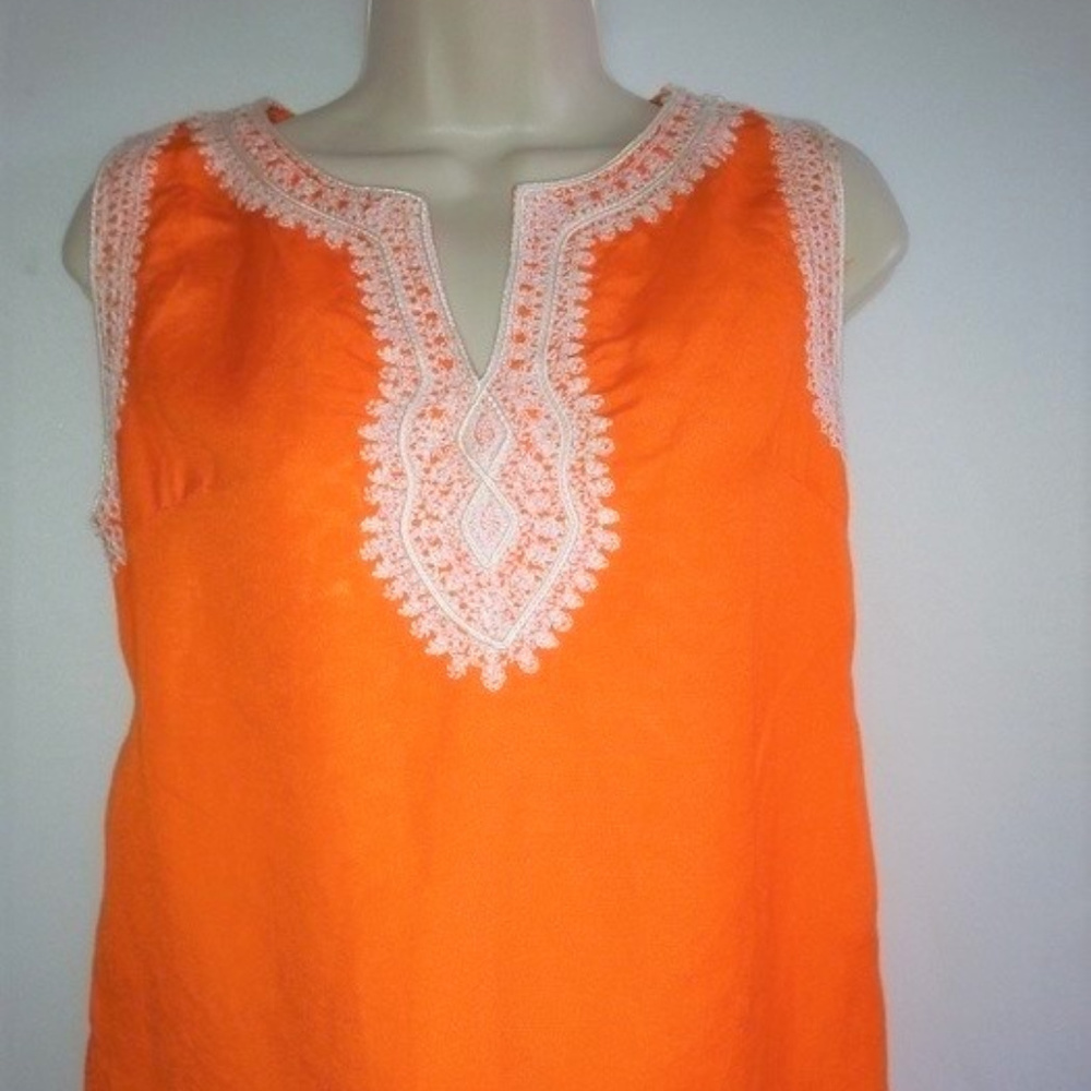 Sherry Taylor Vibrant Orange Spring Sleeveless Top